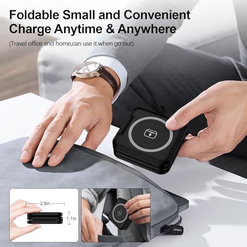 Wireless Charger for Samsung, 3 in 1 Charging Station Travel Charger - color: Black