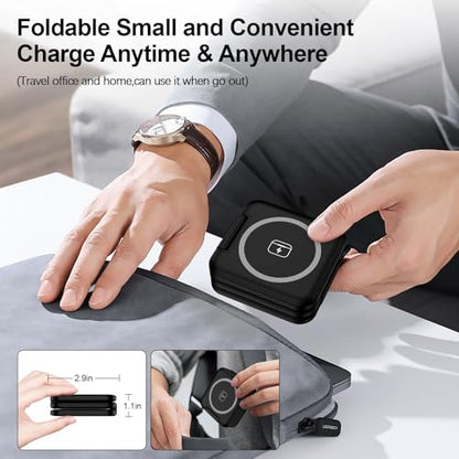Wireless Charger for Samsung, 3 in 1 Charging Station Travel Charger - color: Black