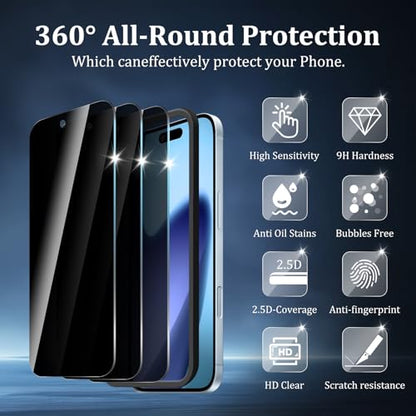 3 Pack Privacy Screen Protector for iPhone 17 Air - size: iPhone 17 Air 3PCS