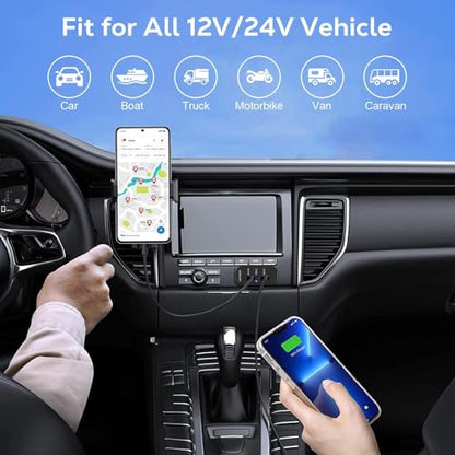 Linkstyle RV USB Outlet Panel: 12V/24V 3-Port Panel Mount Charger, 18W USB-C PD3.0, 18W USB-A QC3.0 for Car Truck Camper, 2PCS - color: 2PCS