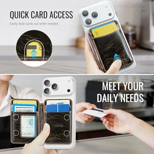 for Magsafe Wallet Magnetic RFID Blocking Card Holders, Coffee - color: Luxury Coffee