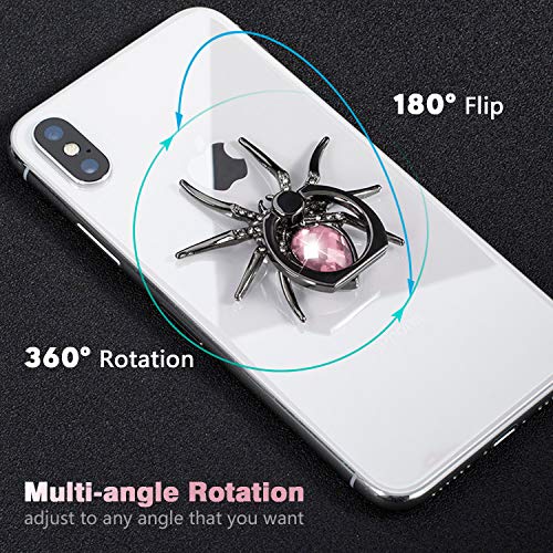 Allengel Spider Phone Ring Holder Stand, Animal Bling Finger Ring Grip, Diamond Phone Ring Kickstand for Smartphone - Pink - color: Pink