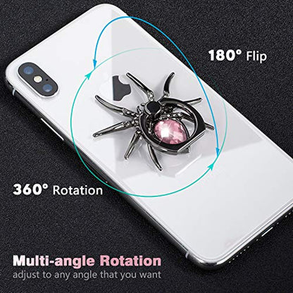 Allengel Spider Phone Ring Holder Stand, Animal Bling Finger Ring Grip, Diamond Phone Ring Kickstand for Smartphone - Pink - color: Pink