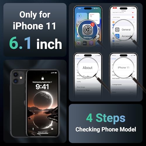 jaroco Magnetic for iPhone 11 Case Heavy Duty Protection Black | Compatible with MagSafe,Military Grade Drop Protection,Translucent Matte,Non-Slip,Shockproof 2-Layer Durable Bumper Case - color: Black, size: iPhone 11