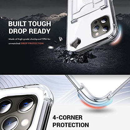 Shields Up for iPhone 12 Case with Card Holder Stand, 6.1", Clear - color: Clear, size: iPhone 12/12 Pro