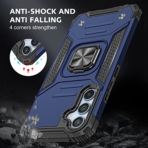 for Samsung S23 FE Case: S23 FE Case with Screen Protector: (Heavy Duty) Military Grade 360° Rotatable Kickstand Shockproof Protective Cases for Samsung Galaxy S23 FE (Blue) - color: Samsung S23 FE Case Blue
