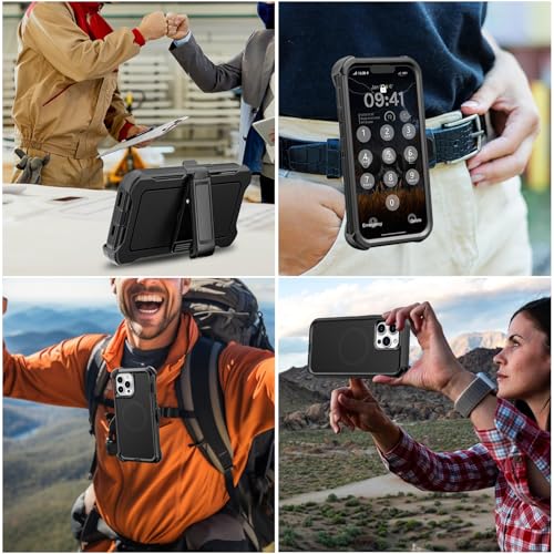 TUTUKII Magnetic for iPhone 13 Pro Max/12 Pro Max Case with Belt Clip Holster - size: iPhone 12 Pro Max & 13 Pro Max 6.7"