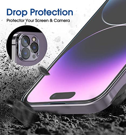 amFilm Auto-Alignment OneTouch for iPhone 14 Pro [6.1''] Screen Protector + Camera Lens Protector, Tempered Glass, 30 Seconds Installation, Bubble Free, Case Friendly, Anti-Scratch 2 Pack - size: IPH14P-6.1”