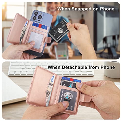 Bocasal for MagSafe Card Wallet for iPhone, Rose Gold - color: Rose Gold