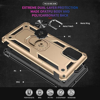 Samsung A71 5G Case, A71 5G Phone Case with Screen Protector, Military Grade Protective Cases with Ring for Samsung Galaxy A71 5G (Golden) - color: golden