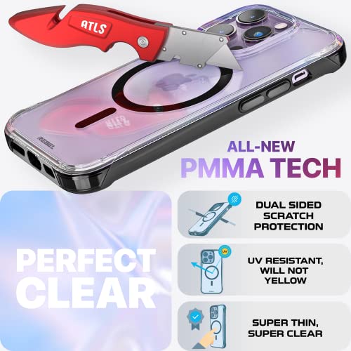 REBEL Clear Case for iPhone 14 Pro [Crystal Series Gen-4] Strong MagSafe Compatible, Anti-Scratch, Non-Yellowing, Protective Shockproof Bumpers, Metal Buttons, 6.1 in Phone Cover 2023 (Crystal Black) - color: Crystal Black, size: iPhone 14 Pro
