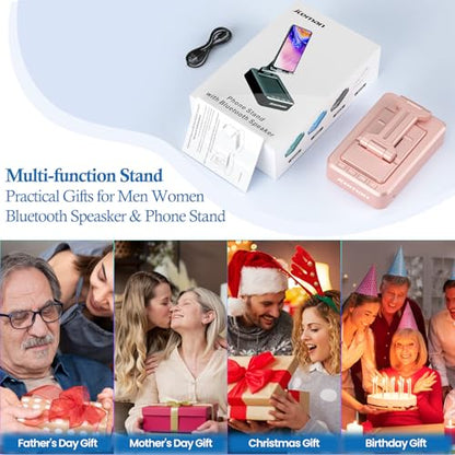 JTEMAN Bluetooth Speaker with Cell Phone Stand,Gifts for Men Tech Gadgets - color: Pink