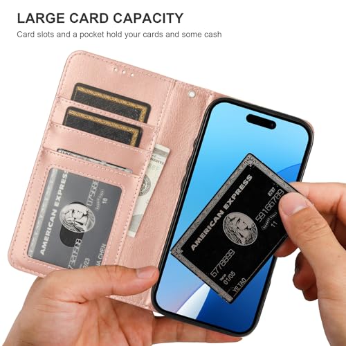 Bocasal for MagSafe Wallet Case Card Holder for iPhone 16, Rose Gold - color: Rose Gold for MagSafe