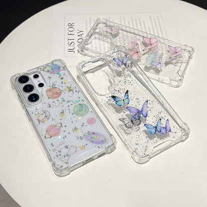 for Samsung Galaxy S26 Ultra Case, Bling Shockproof Cute Planet Women Girls Flexible TPU Stars Sparkle Glitter Anti-Scratch Protective Soft Phone Cover for Samsung Galaxy S26 Ultra, Clear - size: for Samsung Galaxy S26 Ultra