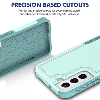 for Samsung Galaxy S22 Plus Case: Dual Layer Protective Heavy Duty Cell Phone Cover Shockproof Rugged with Screen Protector - Military Protection Bumper Tough - Samsung Galaxy S22+ 2022, Mint Green - color: Mint Green (PC) + Mint Green (TPU)