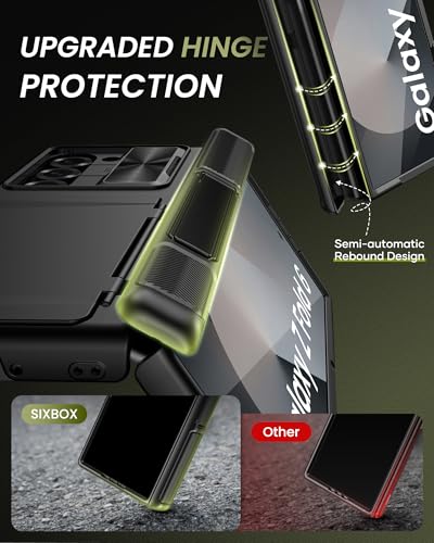 for Samsung Galaxy Z Fold 6 Case, Stand & Card Holder, 2024, Black - color: Black-S