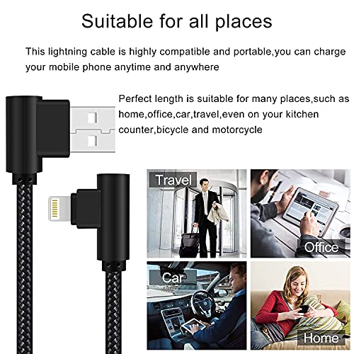 iPhone Charger 3 feet MFi Certified 90 Degree Lightning Cable 3 Pack - size: 3 FT