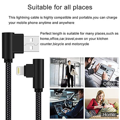 iPhone Charger 3 feet MFi Certified 90 Degree Lightning Cable 3 Pack - size: 3 FT
