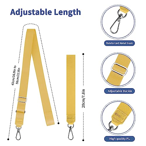 CACOE Phone Lanyard 2 Pcs-1 Pcs Adjustable Neck Strap,1 Pcs Wrist Strap,4 Pads,Universal Crossbody Multifuctional Cell Phone Lanyards Compatible with Most Smartphones(Yellow) - color: Yellow