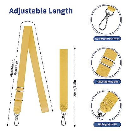 CACOE Phone Lanyard 2 Pcs-1 Pcs Adjustable Neck Strap,1 Pcs Wrist Strap,4 Pads,Universal Crossbody Multifuctional Cell Phone Lanyards Compatible with Most Smartphones(Yellow) - color: Yellow