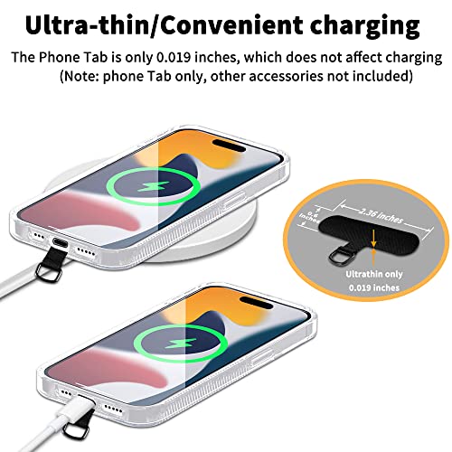 TACOMEGE Cell Phone Tether Tab, Phone Lanyard Patch, Black