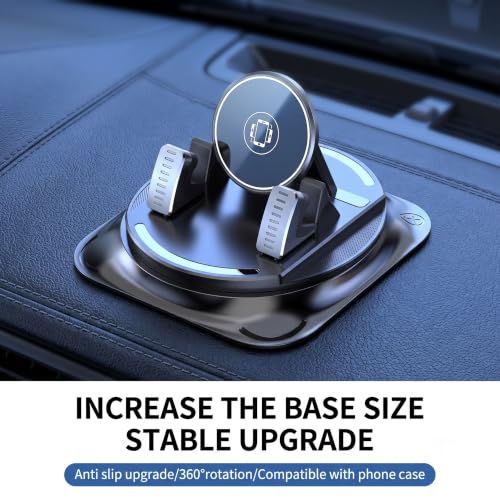 Car Phone Holder 360 Degree Rotation, Non-slip Car Navigation Mount, Car Phone Mount with Double Layer Pad, Universal for Most Cars, SUVs, Trucks (Black #02) - color: Black #02