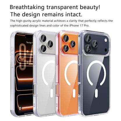 Classic Hybrid Magnetic iPhone 17 pro Case Phone Case Cover, Screen Protectors X1, Compatible with Magsafe, Anti Yellowing,Slim,Shockproof, Protective(Black Magsafe, iPhone 17 pro) - color: Black Magsafe, size: iPhone 17 pro