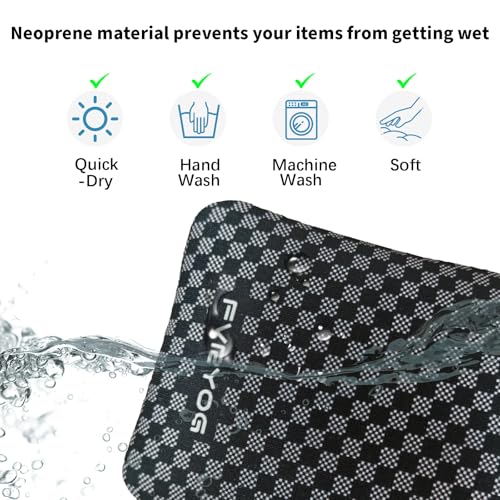 Neoprene Phone Sleeve Pouch Case Bag for Men Women w/Crossbody Strap/Neck Lanyard for iPhone 17/16/15/14 Pro Max, Samsung S25，Pixel 10 - color: Dark Gray Textured
