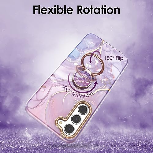 Phone Ring Grip Holder, 360° Rotation Cell Phone Grip Stand, Finger Ring Stand, Metal Finger Ring Grip Kickstand Compatible with iPhone 17 Pro Max 16 15 14 13 12 Magsafe Accessories, Violet - color: Violet