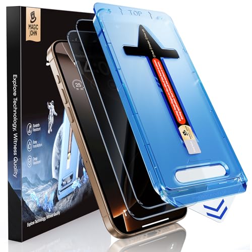 MAGIC JOHN 2 Pack for iPhone 16 Pro 6.3 inch Privacy Screen Protector - size: iPhone 16Pro-6.3 inch