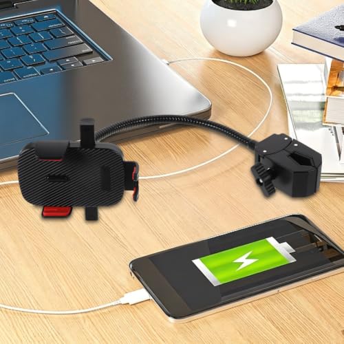 Adjustable Gooseneck Phone Stand Clamp for Bedside Desk Viewing