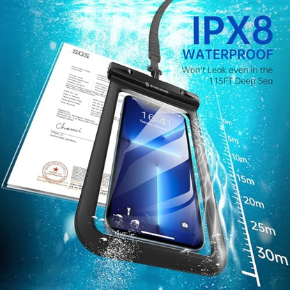 SYNCWIRE Waterproof Phone Pouch [2-Pack] - Universal IPX8 Waterproof Phone Case Dry Bag with Lanyard Compatible with iPhone 15 14 13 12 11 Pro XS MAX XR X Samsung S23 S22 S20 More Up to 7 Inches | Waterproof Phone Case, Cell Phone Dry Bag for iPhone Samsu