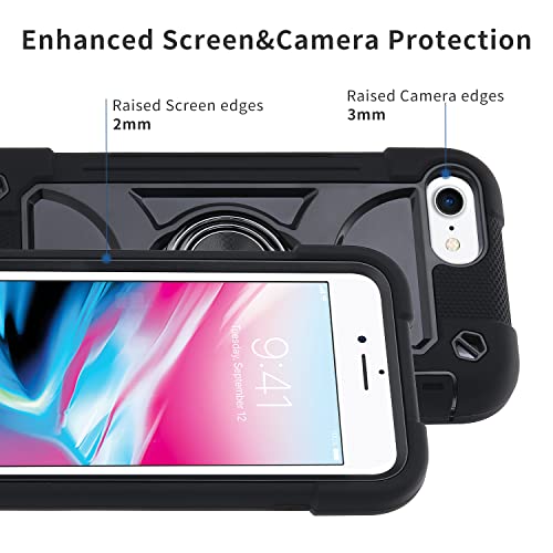 MARKILL Compatible with iPhone 8 Plus/6 Plus Case,iPhone 7 Plus case/iPhone 6S Plus Case 5.5 Inch with Ring Stand, Heavy-Duty Military Grade Shockproof Phone Cover. Black - color: Black, size: iPhone 8 Plus/iPhone 7 Plus/6S Plus/6 Plus 5.5"