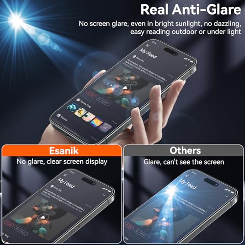 Esanik for iPhone 17 Pro Max Matte Privacy Glass Screen Protector