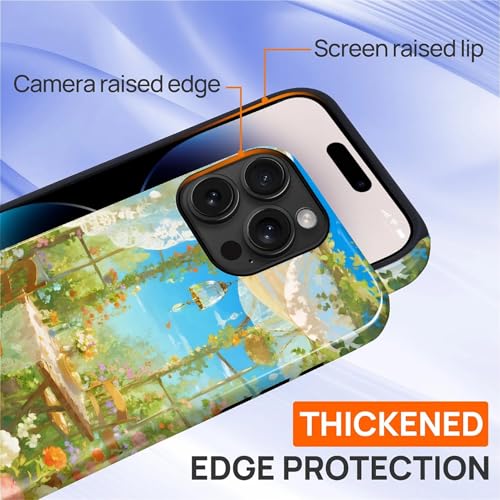 Case for iPhone 14 Pro Max, Shockproof Hybrid Protective Phone Case, Dual-Layer Drop Protection Anti-Scratch, Sunny Garden - color: Sunny Garden, size: iPhone 14 Pro Max