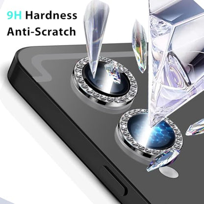 Zeking (2 Set Bling Camera Lens Protector Compatible with Samsung Galaxy Tab S11 Ultra X930/X936 14.6", Glitter Bling Sparkly 9H Tempered Glass Protector Metal Individual Ring (Bling-Black) - color: BlingBlack