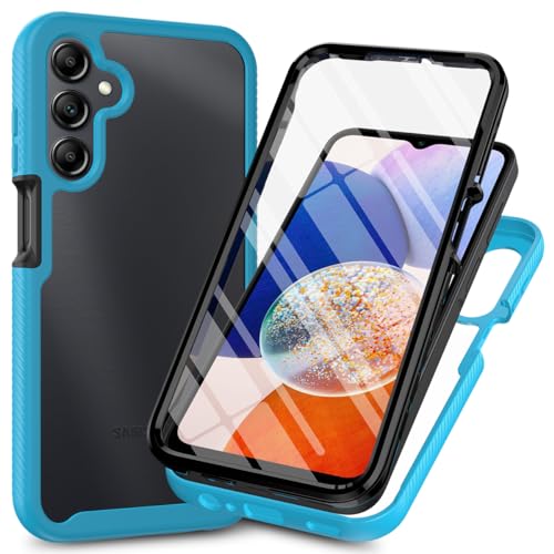 for Samsung Galaxy A36 5G Case, for Samsung A56 5G Phone Case with Built-in Screen Protector Clear Slim Back Cover Shockproof Rugged Heavy Duty Bumper Full Body Protective Case, Light Blue - color: Light Blue, size: Samsung Galaxy A36 / A56