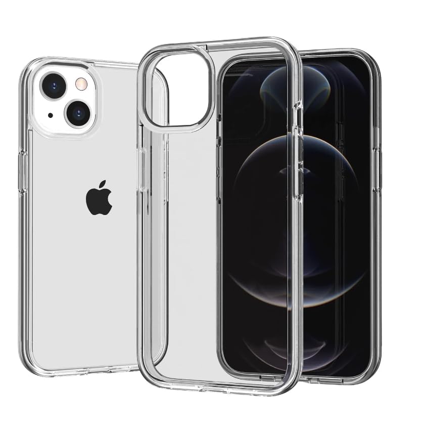 I&H for iPhone 14 6.1 inch Case Crystal Clear Non-Yellowing, Shockproof, Anti-Scratch, Transparent Hard Back Cover