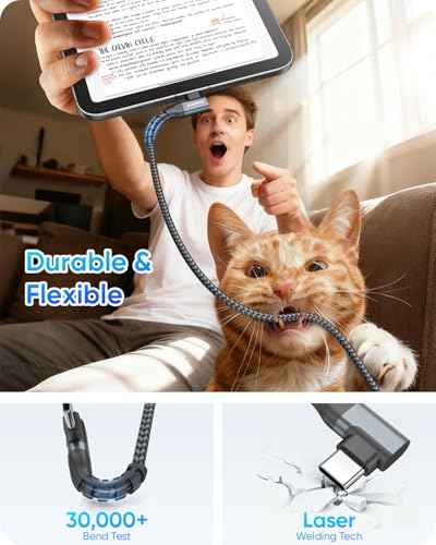 Right Angle USB C Cable 5FT, USB to USB C Cable Fast Charging [2Pack] - size: 5FT
