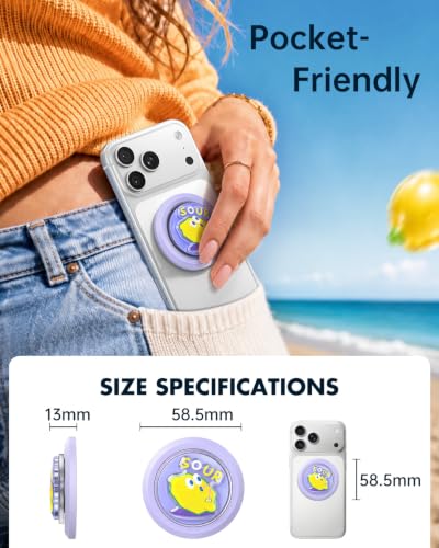SYNCWIRE Magnetic Phone Ring Holder, for MagSafe Phone Grip Stand Kickstand - color: Mood-Lavender Purple