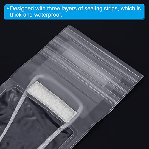 PATIKIL Waterproof Phone Pouch, 2 Pack Universal Lanyard Cellphone Dry Bag Clear Protection Cover Bag for Beach Swimming Pool, White - color: White