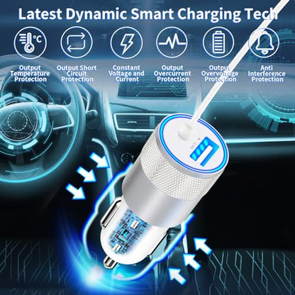 Apple MFi Certified iPhone Car Charger Fast Charging 4.8A USB-C Car Charger - color: Onyx Black