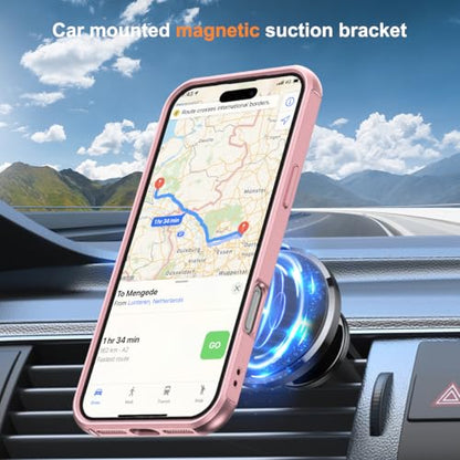 SKYLMW Compatible with iPhone 17 Pro Case with Stand,Rose Gold | iPhone 17 Pro Phone Case 6.3",Magnetic Ring Stand,Compatible with MagSafe,Military-Grade Protection,Great Grip Feeling - color: Rose Gold, size: Iphone 17 Pro