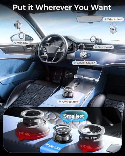 Upgraded 360° Rotation Vacuum Magnetic Phone Holder Stand for iPhone 17 - color: Black