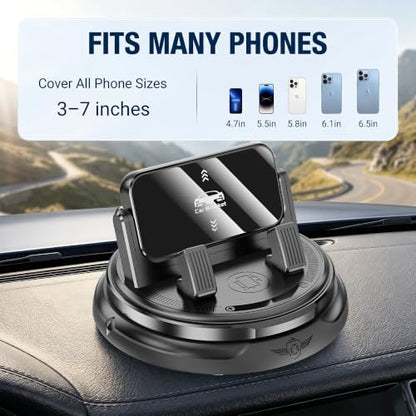 Fodeuxp Car Phone Holder 360 Degree Rotation, 2026 New Non-Slip Dashboard Cell Phone Holder, Universal Car Phone Mount Stand for Best Navigation and Viewing (2 pcs) - color: 2 pcs