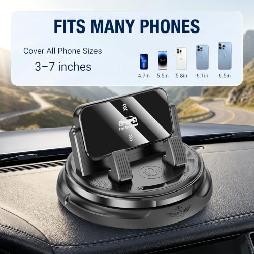 Fodeuxp Car Phone Holder 360 Degree Rotation, 2026 New Non-Slip Dashboard Cell Phone Holder, Universal Car Phone Mount Stand for Best Navigation and Viewing (3 pcs) - color: 3 pcs