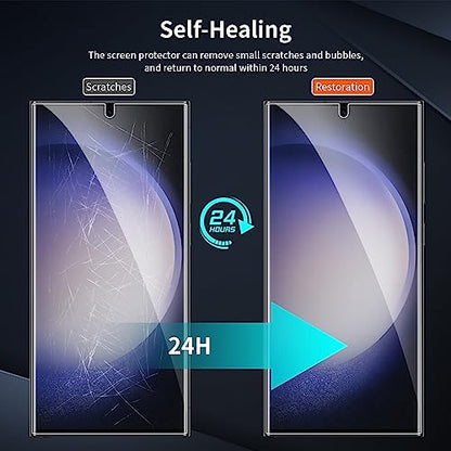 2 Pack Privacy Screen Protector for Samsung Galaxy S23 Ultra [Not Glass], Anti-spy Flexible TPU Screen Protector, Support Fingerprint Unlock Full Coverage