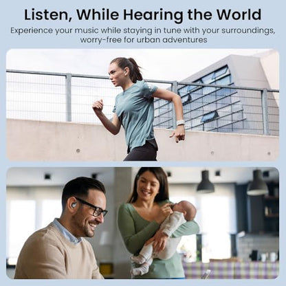 Open Ear Earbuds Bluetooth 5.4 Wireless Headphones, 50H Black - color: Black