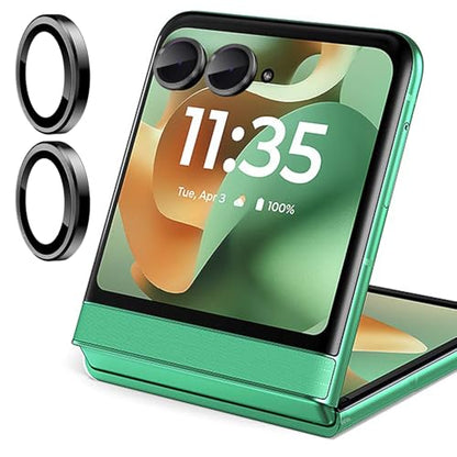 Zeking 2 Set for Motorola Razr 60/ Razr 2025 Camera Lens Protector - color: Black
