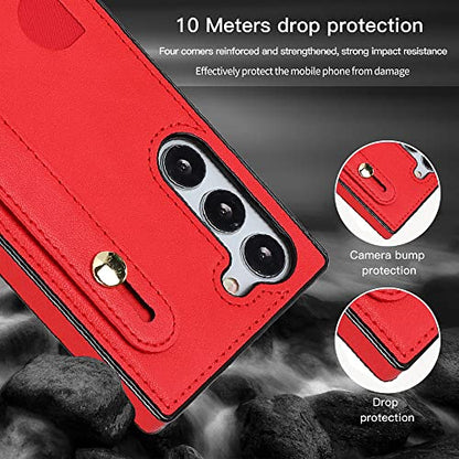 CCSmall for Samsung Galaxy S23+ Plus Crossbody Case w Card Holder KB Red - color: Red, size: Galaxy S23 Plus